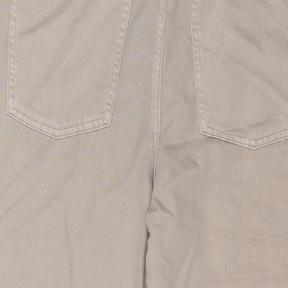 Womens UK Size 18 Marks and Spencer Regular Fit Wide-Leg Beige Jeans