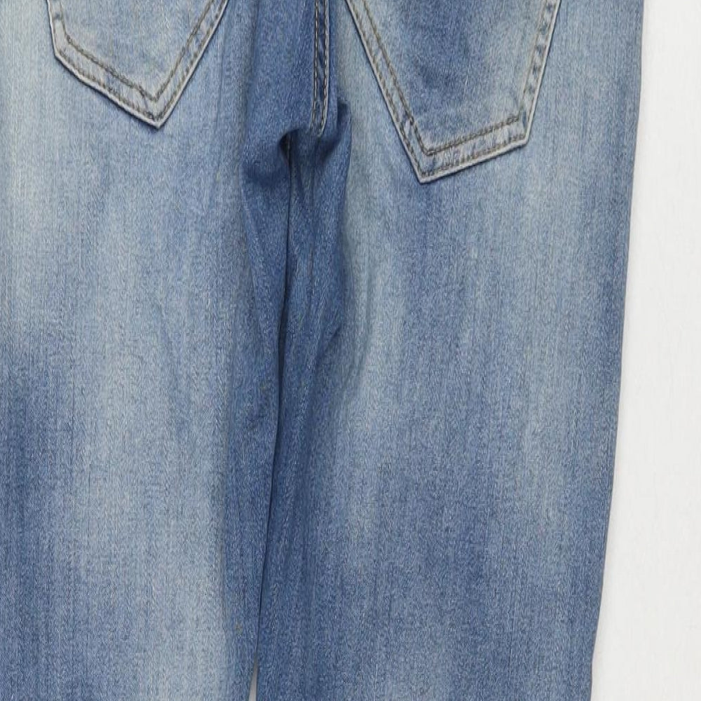 Stephin Womens Blue Cotton Straight Jeans Size 31 in L28 in Regular Zip