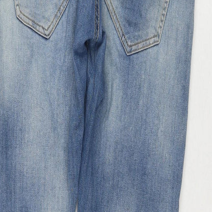 Stephin Womens Blue Cotton Straight Jeans Size 31 in L28 in Regular Zip