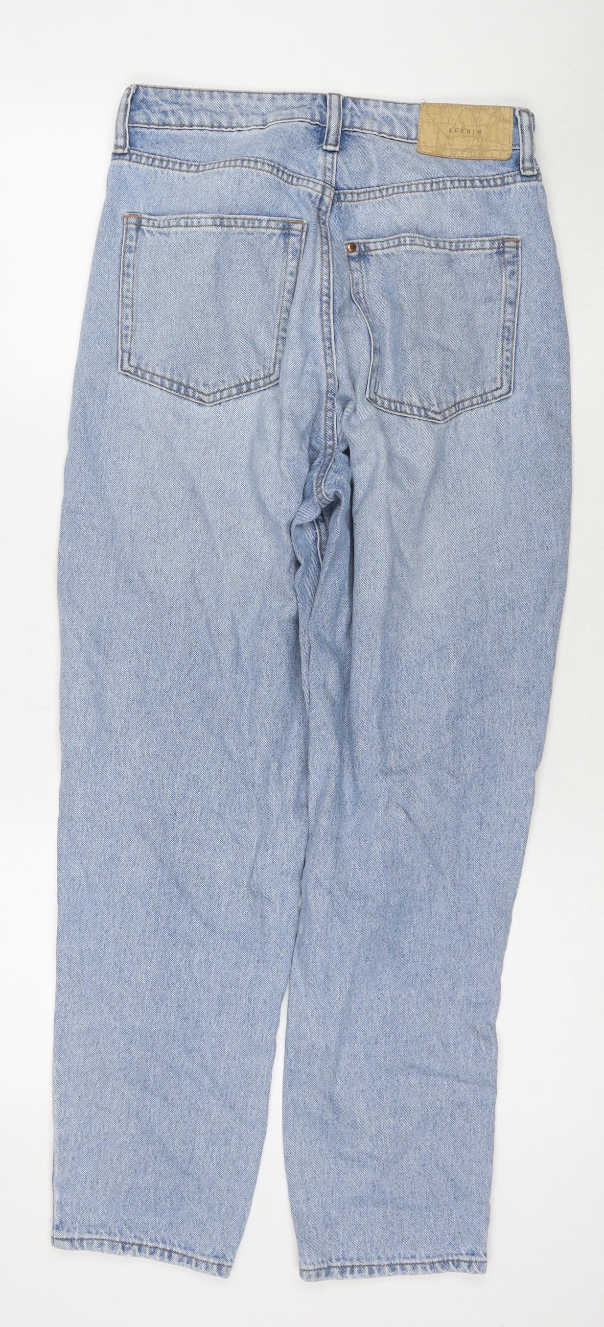 Womens UK Size 8 H&M Regular Fit Mom Blue Jeans