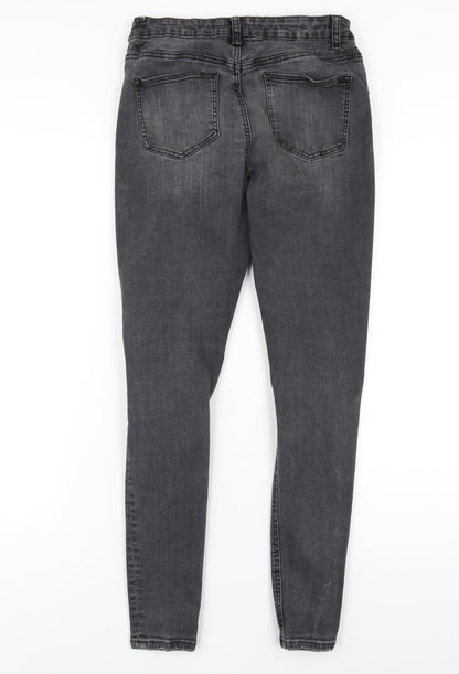 Denim & Co. Womens Grey Cotton Skinny Jeans Size 10 L29 in Regular Zip