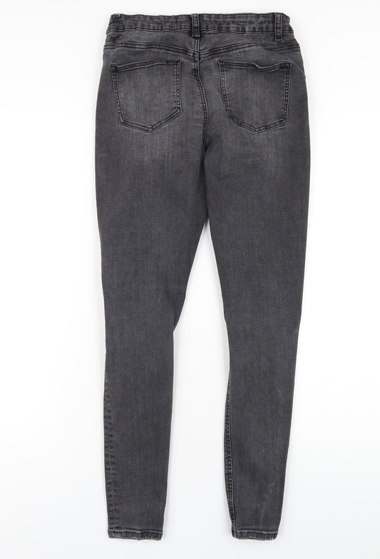 Denim & Co. Womens Grey Cotton Skinny Jeans Size 10 L29 in Regular Zip