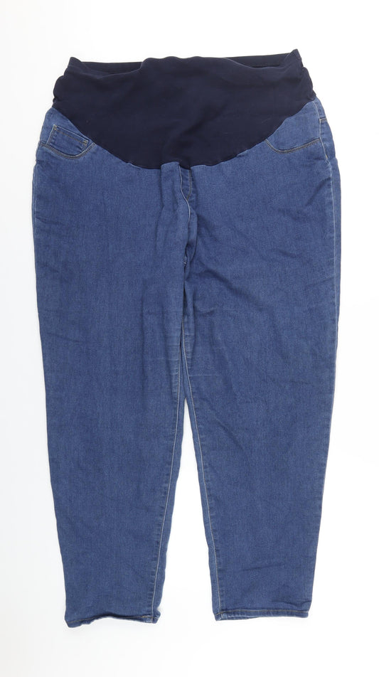 George Womens Blue Cotton Skinny Jeans Size 22 L29 in Regular