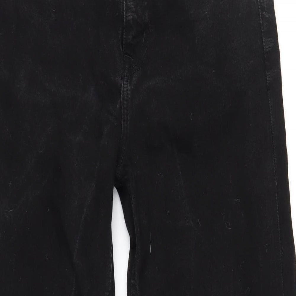 Denim & Co. Womens Black Cotton Straight Jeans Size 8 L33 in Regular Zip