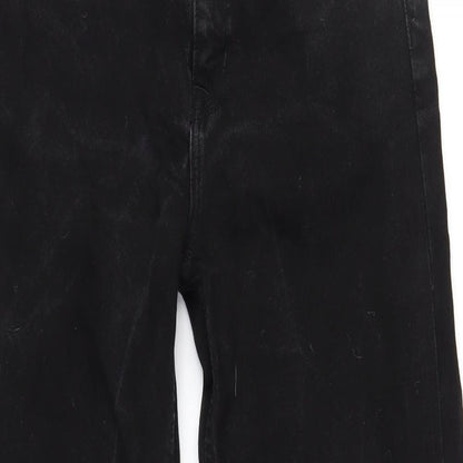 Denim & Co. Womens Black Cotton Straight Jeans Size 8 L33 in Regular Zip