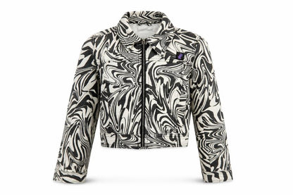 Bershka Womens Black Geometric Jacket Size XS Zip