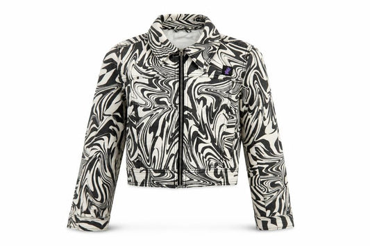 Bershka Womens Black Geometric Jacket Size XS Zip