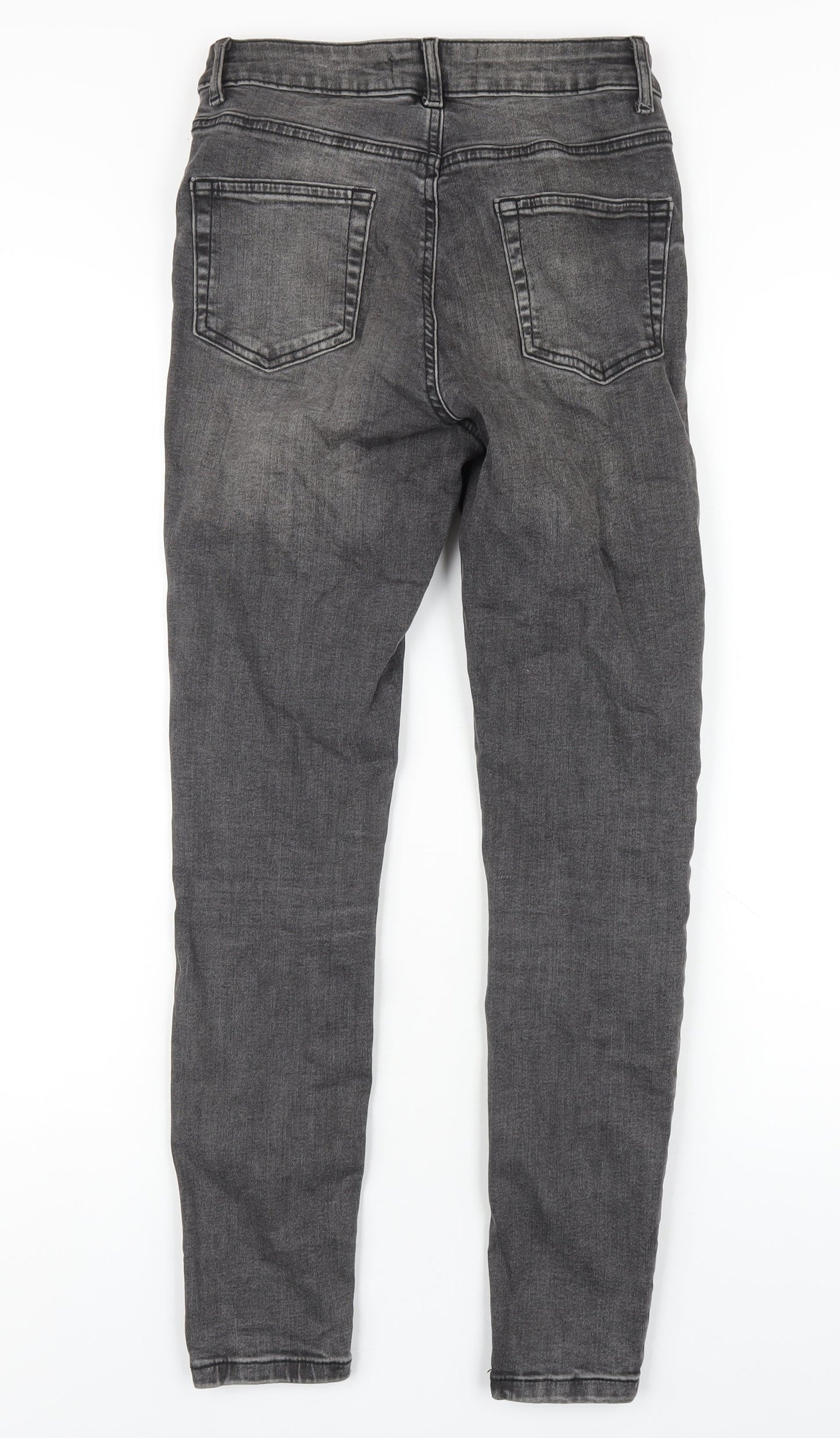 Denim & Co. Womens Grey Cotton Skinny Jeans Size 10 L28 in Regular Zip