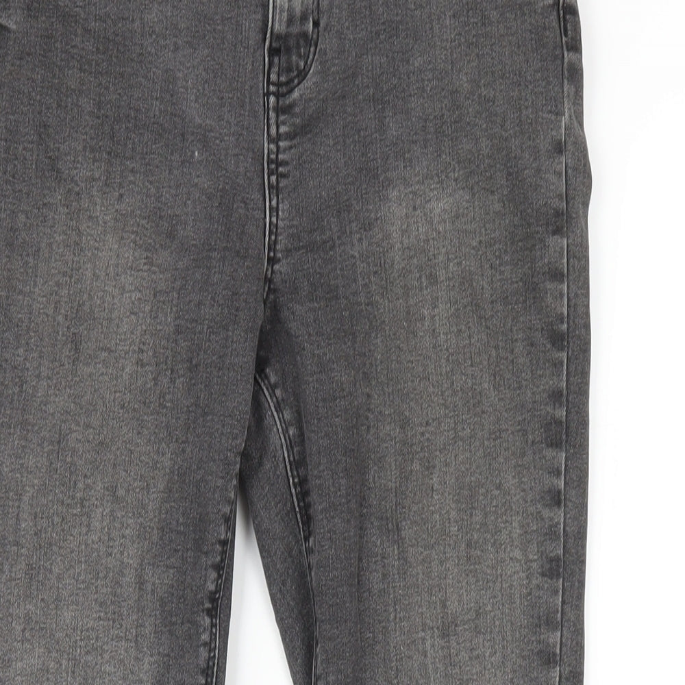 Denim & Co. Womens Grey Cotton Skinny Jeans Size 10 L28 in Regular Zip