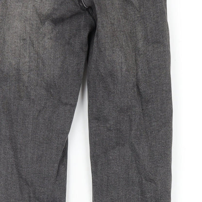 Denim & Co. Womens Grey Cotton Skinny Jeans Size 10 L28 in Regular Zip