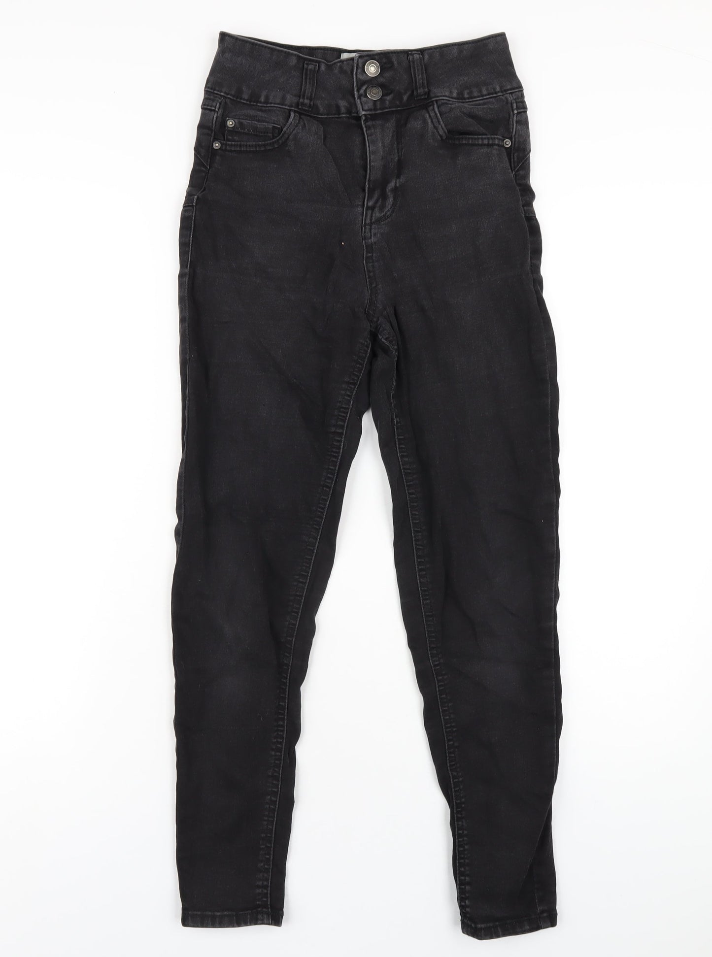 New Look Womens Black Cotton Skinny Jeans Size 8 L27 in Regular Zip