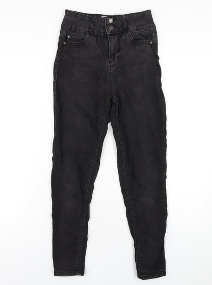 New Look Womens Black Cotton Skinny Jeans Size 8 L27 in Regular Zip