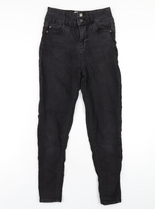 New Look Womens Black Cotton Skinny Jeans Size 8 L27 in Regular Zip