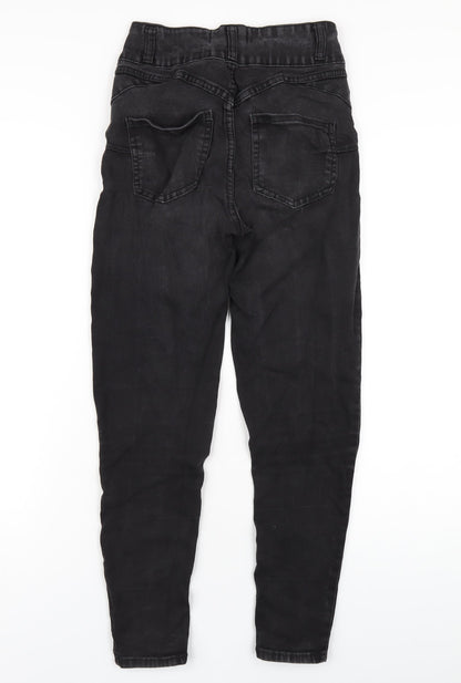 New Look Womens Black Cotton Skinny Jeans Size 8 L27 in Regular Zip