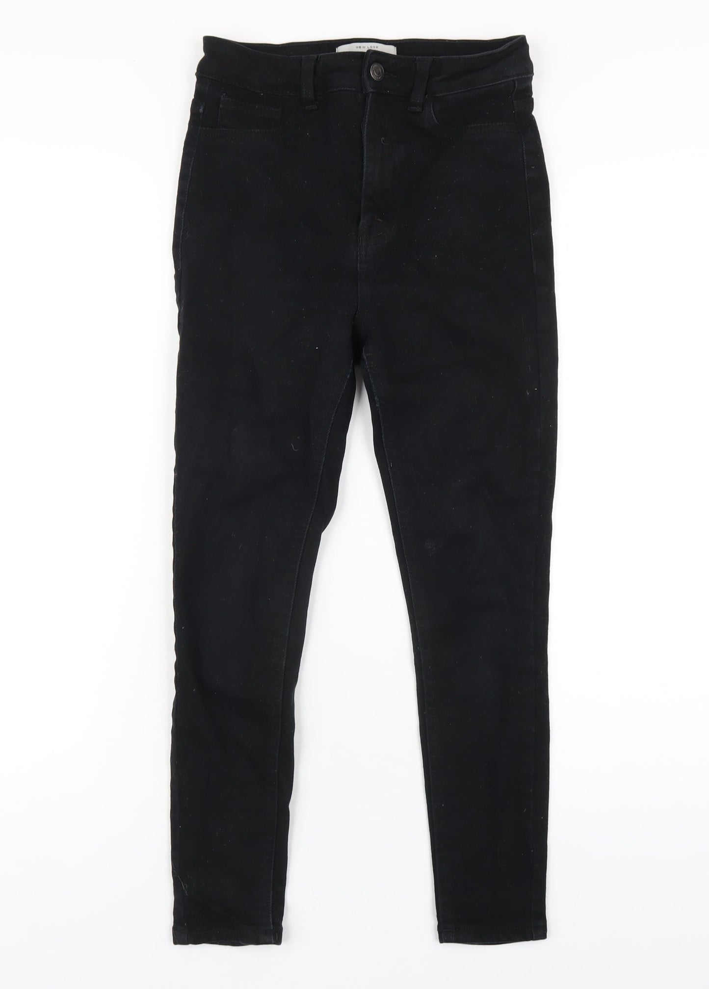 New Look Womens Black Cotton Skinny Jeans Size 8 L24 in Regular Zip