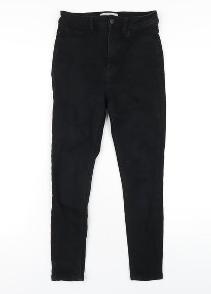 New Look Womens Black Cotton Skinny Jeans Size 8 L24 in Regular Zip