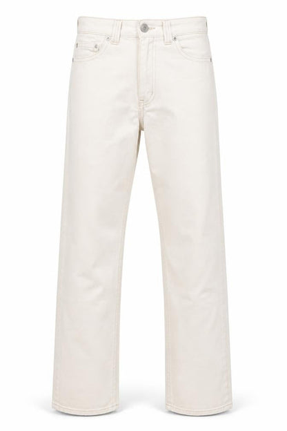 Drainpipe Womens Ivory Cotton Straight Jeans Size 10 L29 in Regular Zip