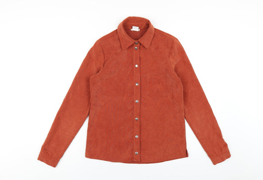 Womens UK Size XS Cooperative Orange Basic Button-Up