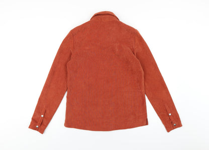 Womens UK Size XS Cooperative Orange Basic Button-Up