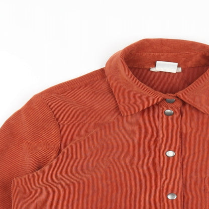 Womens UK Size XS Cooperative Orange Basic Button-Up