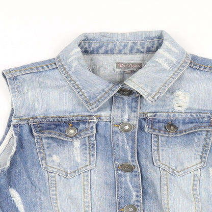 Red Chilli Womens Blue Jacket Waistcoat Size 12 Button