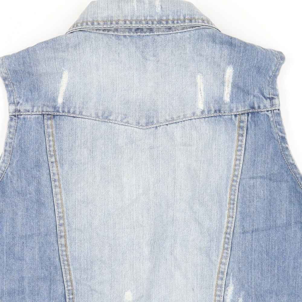 Red Chilli Womens Blue Jacket Waistcoat Size 12 Button