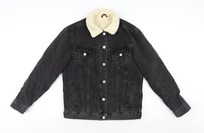 Topshop Womens Black Jacket Size 6 Button