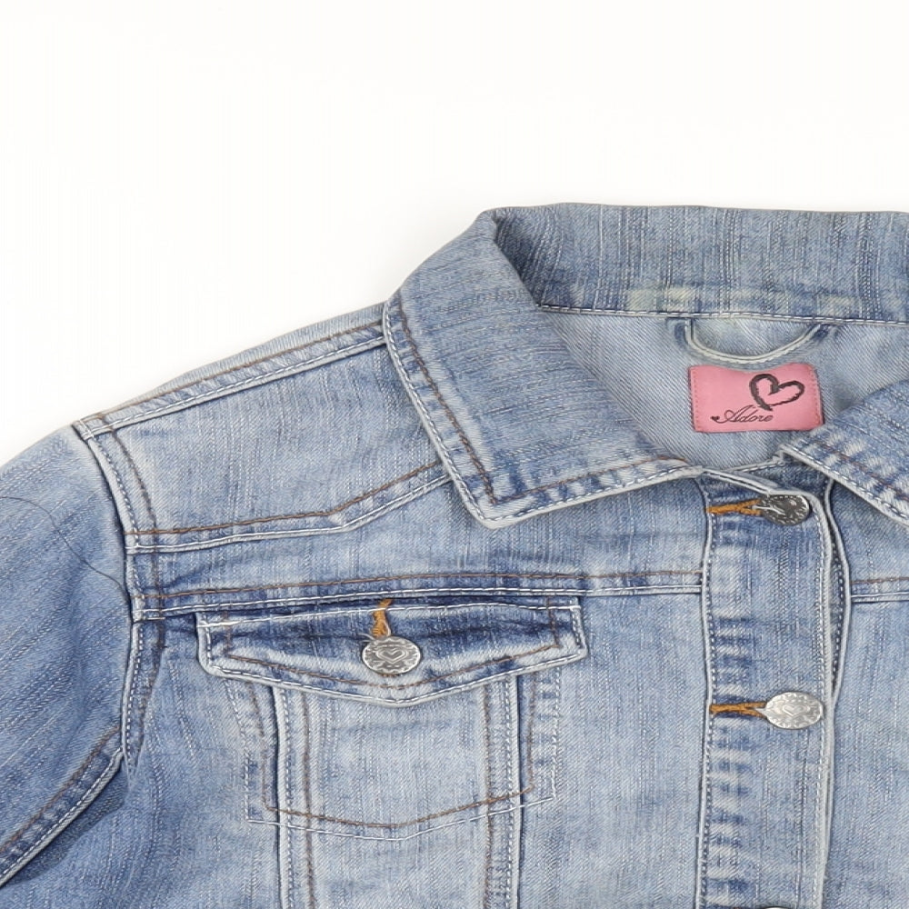 Adore Womens Blue Jacket Size 8 Button