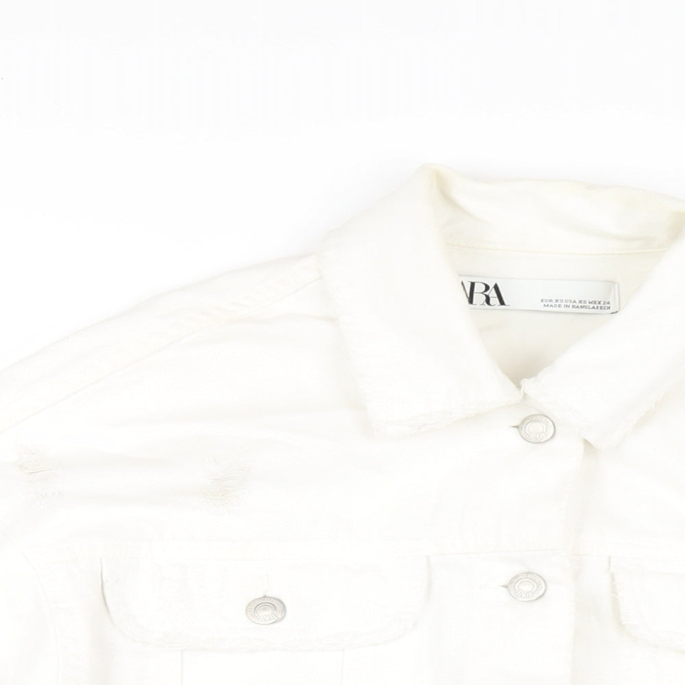 Womens UK Size XS Zara White Jacket