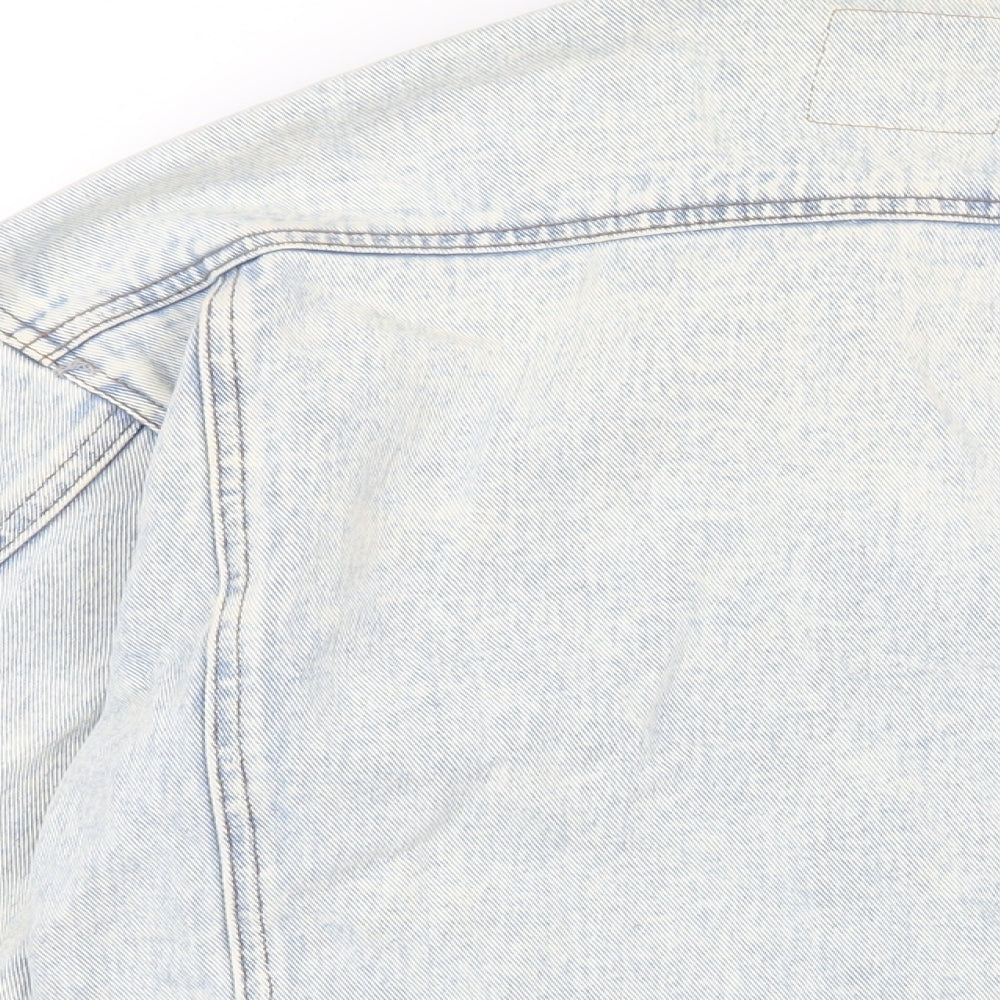 Denim & Co. Womens Blue Jacket Size 6 Button