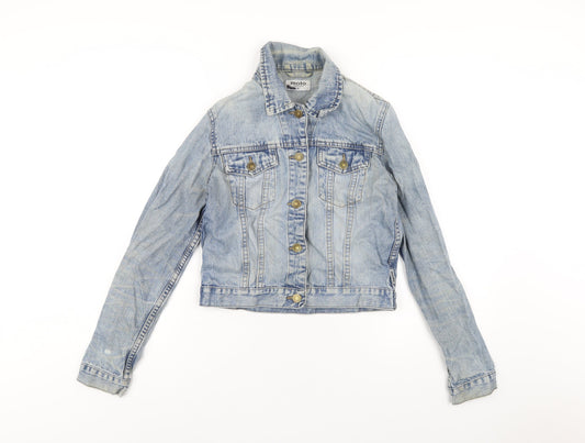 Womens UK Size 10 Moto Blue Jacket
