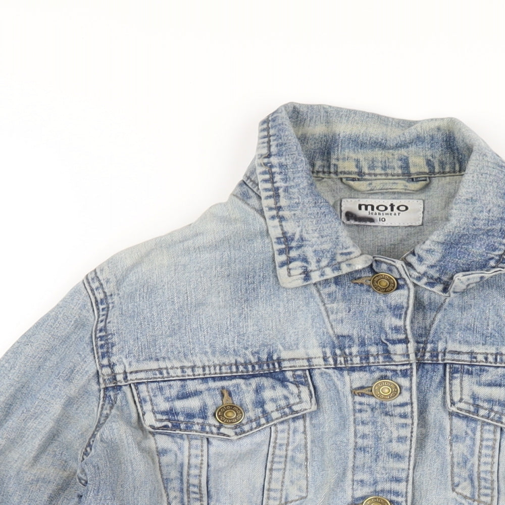 Womens UK Size 10 Moto Blue Jacket