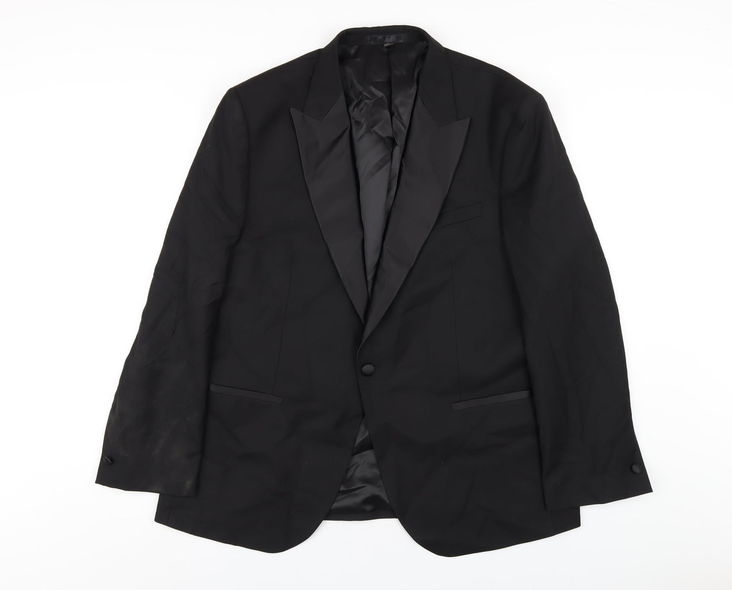 Mens UK Size 44 Marks and Spencer Regular Black Suit Tuxedo