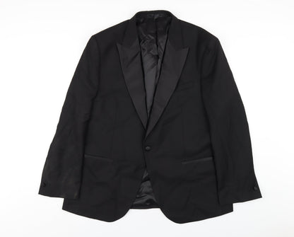 Mens UK Size 44 Marks and Spencer Regular Black Suit Tuxedo