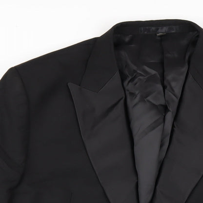 Mens UK Size 44 Marks and Spencer Regular Black Suit Tuxedo
