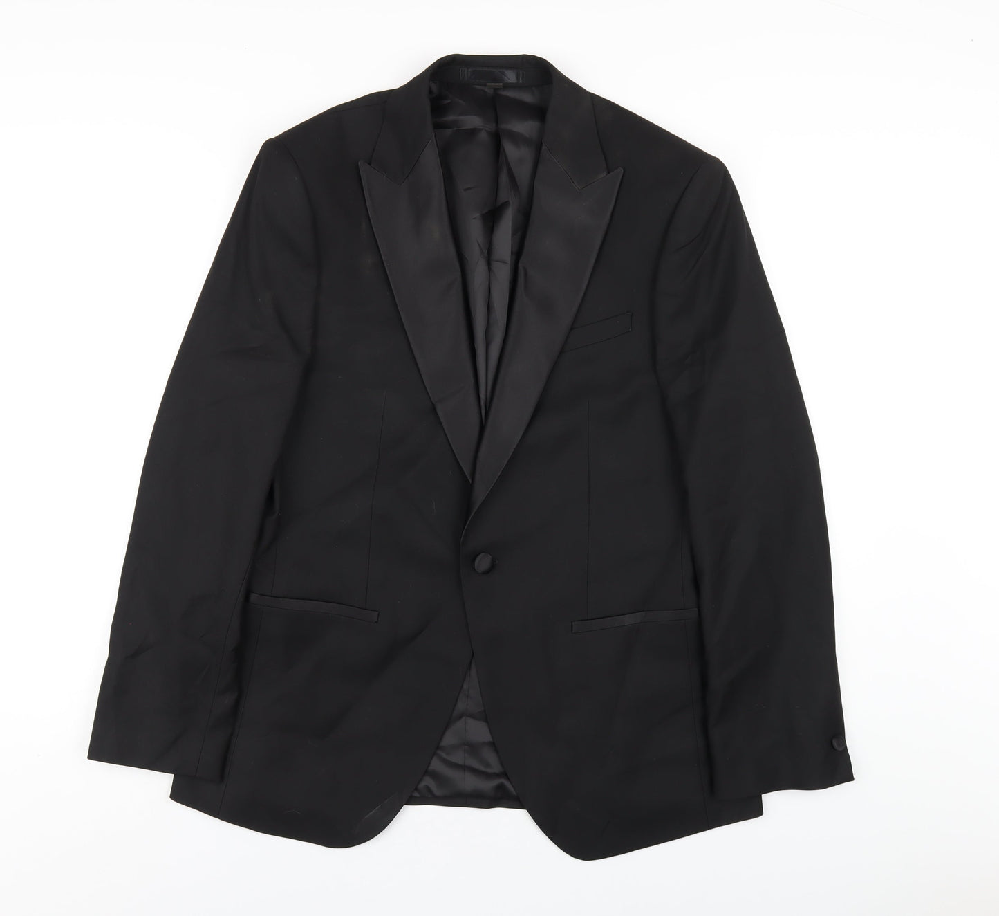 Mens UK Size 40 Marks and Spencer Regular Black Suit Tuxedo