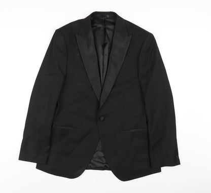 Mens UK Size 40 Marks and Spencer Regular Black Suit Tuxedo