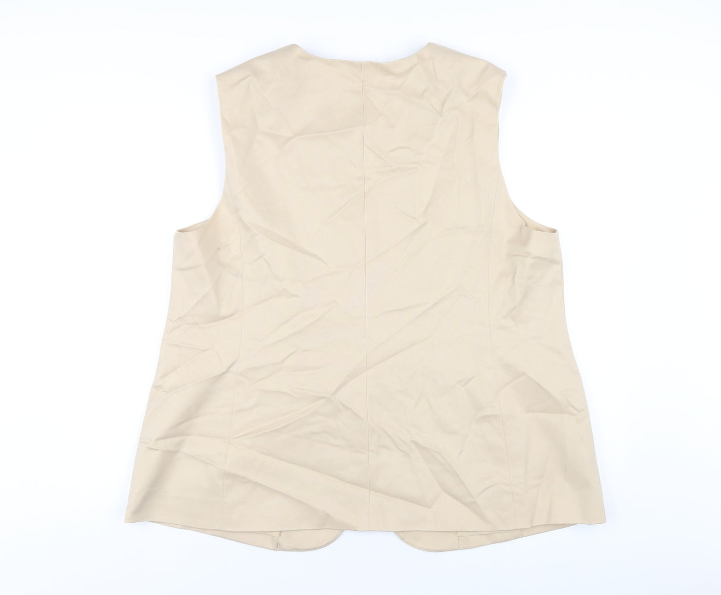 Marks and Spencer Womens Beige Polyester Jacket Suit Waistcoat Size 20