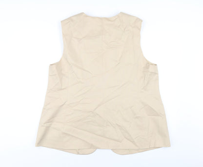 Marks and Spencer Womens Beige Polyester Jacket Suit Waistcoat Size 20