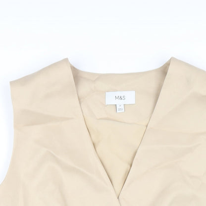 Marks and Spencer Womens Beige Polyester Jacket Suit Waistcoat Size 20