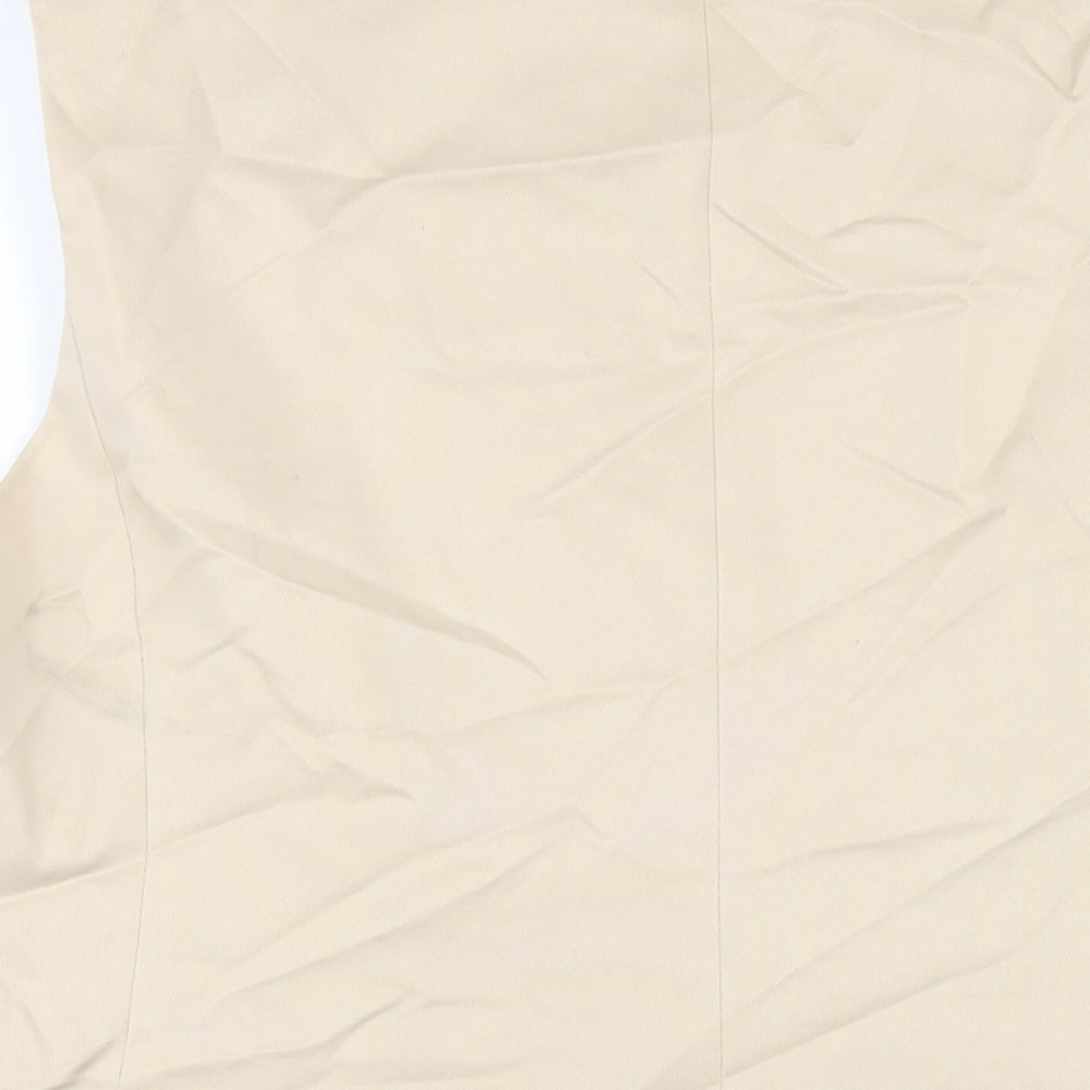 Marks and Spencer Womens Beige Polyester Jacket Suit Waistcoat Size 20