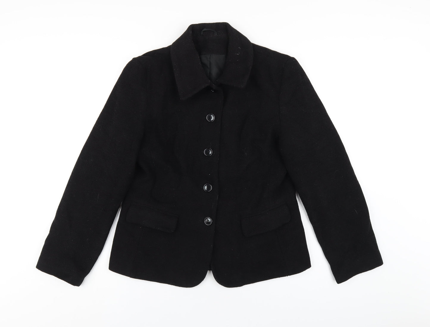 Womens UK Size 14 Dorothy Perkins Black Pea Coat