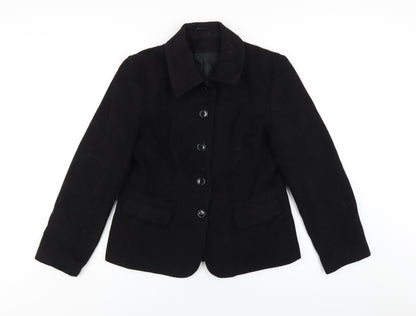 Womens UK Size 14 Dorothy Perkins Black Pea Coat