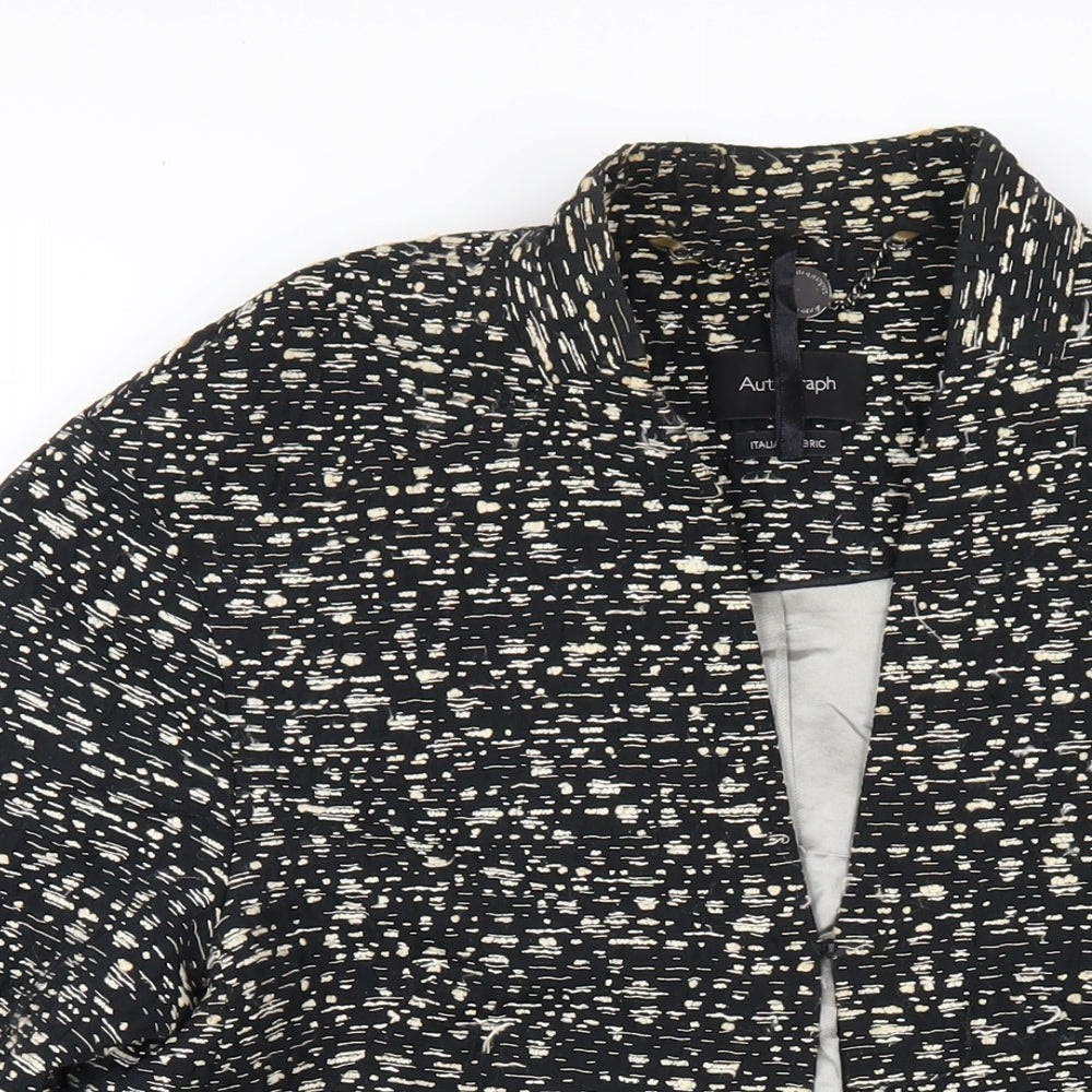 Autograph Womens Black Jacket Coat Size 8 Hook & Eye