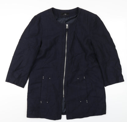 H&M Womens Blue Jacket Coat Size 12 Zip
