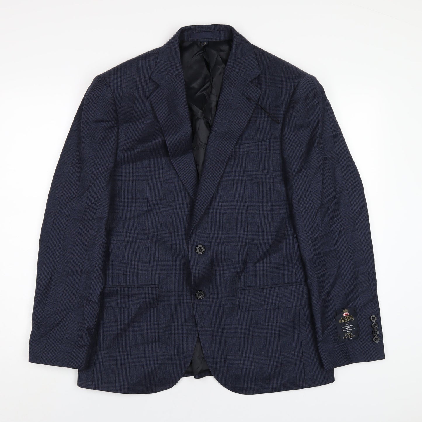 Mens UK Size 38 Marks and Spencer Regular Blue Suit Jacket