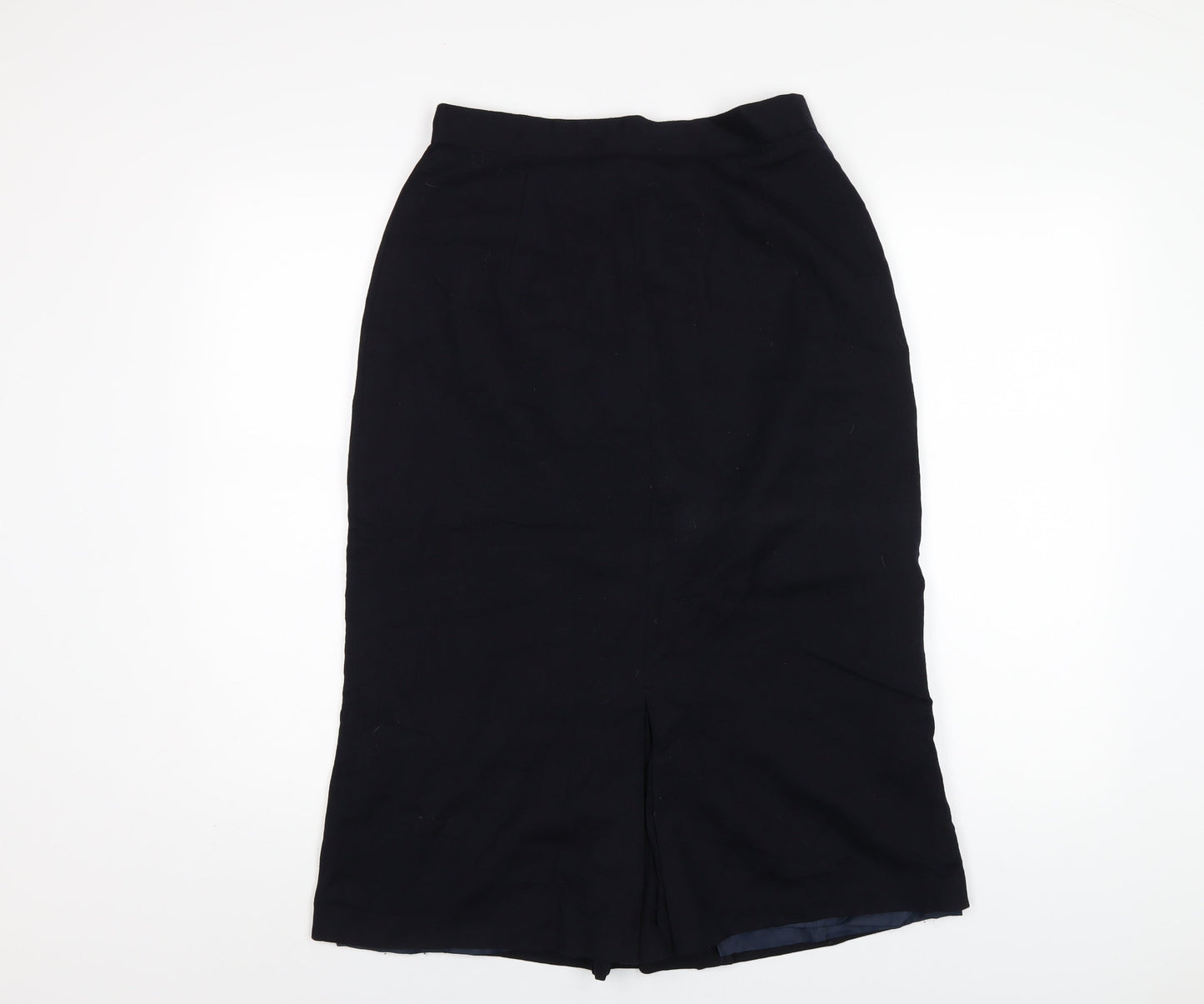 Miss Smith Womens Blue Wool A-Line Skirt Size 14 Zip