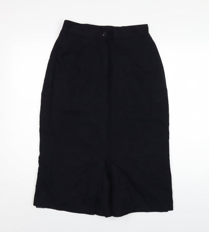 Miss Smith Womens Blue Wool A-Line Skirt Size 14 Zip