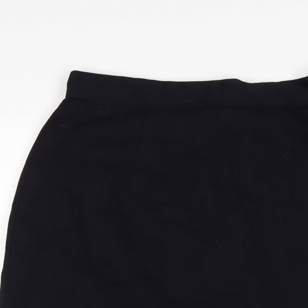 Miss Smith Womens Blue Wool A-Line Skirt Size 14 Zip