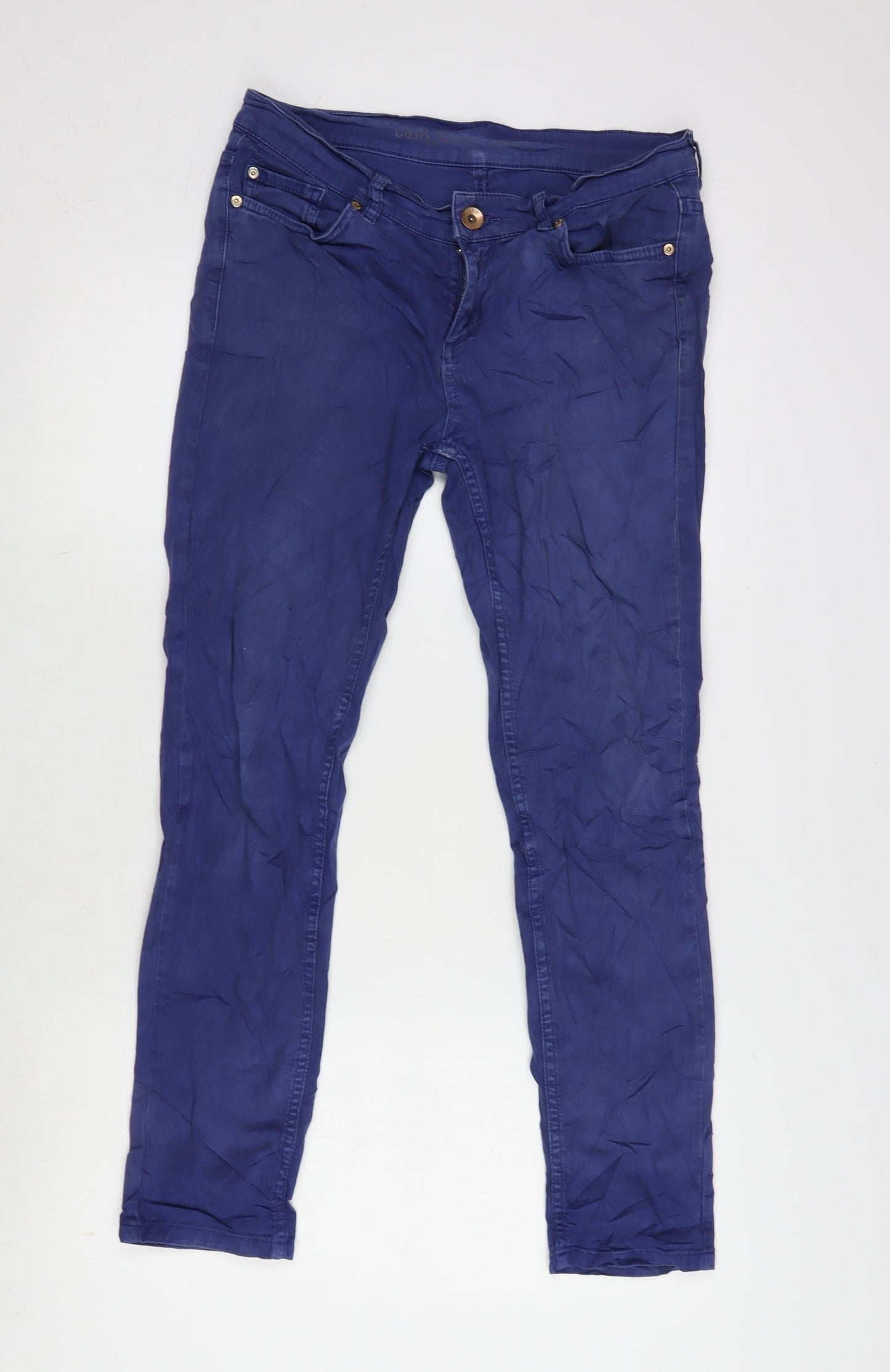 Oasis Womens Purple Cotton Blend Straight Jeans Size 30 in L27 in Regular Zip